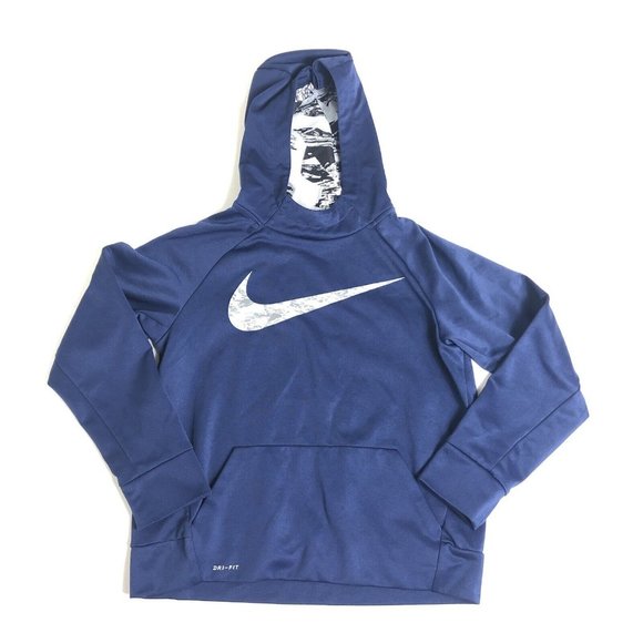 Nike Women's Size L Pullover Hoodie Dri-fit Blue‎ Polyester C177 - Picture 1 of 7